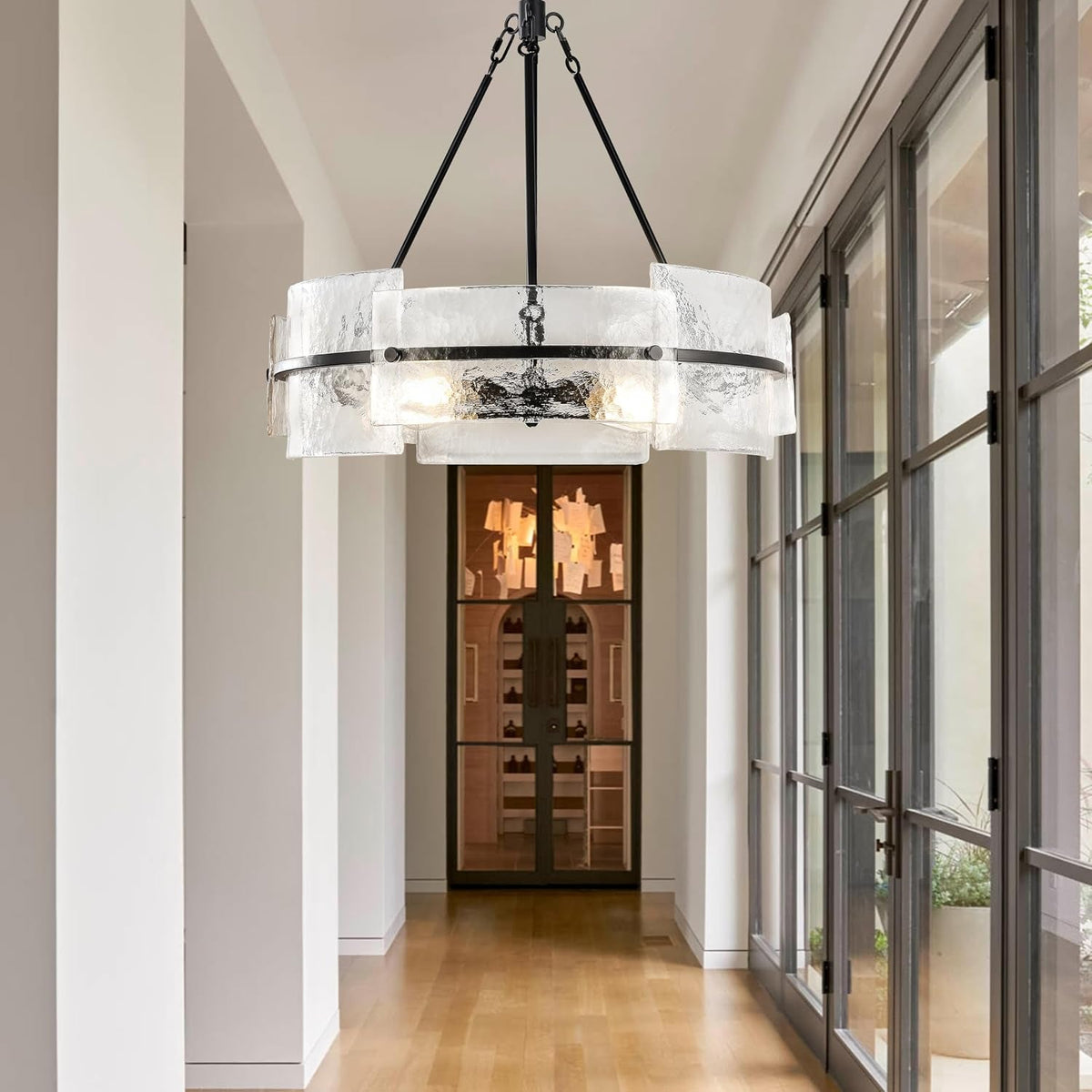 modern-dining-room-chandelier-22-black-textured-glass-chandelier