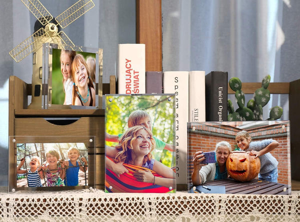 3 Pack Acrylic Frame 3.5X5, 20% Thicker, 20Mm Thick Frameless Clear Picture Frame, Double Sided Magnetic Photo Frame, Free Standing Desktop Display Stand Acrylic Picture Frames3
