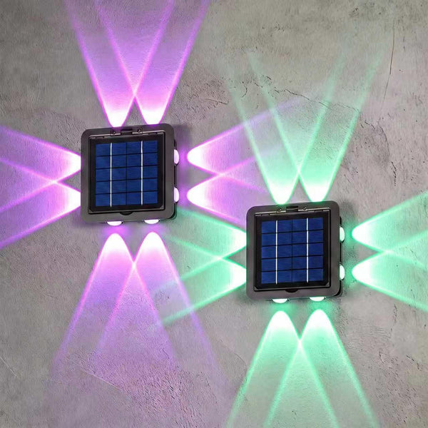 Solar Wall Lights Outdoor 2 Pack,Rgb Fence Lighting9