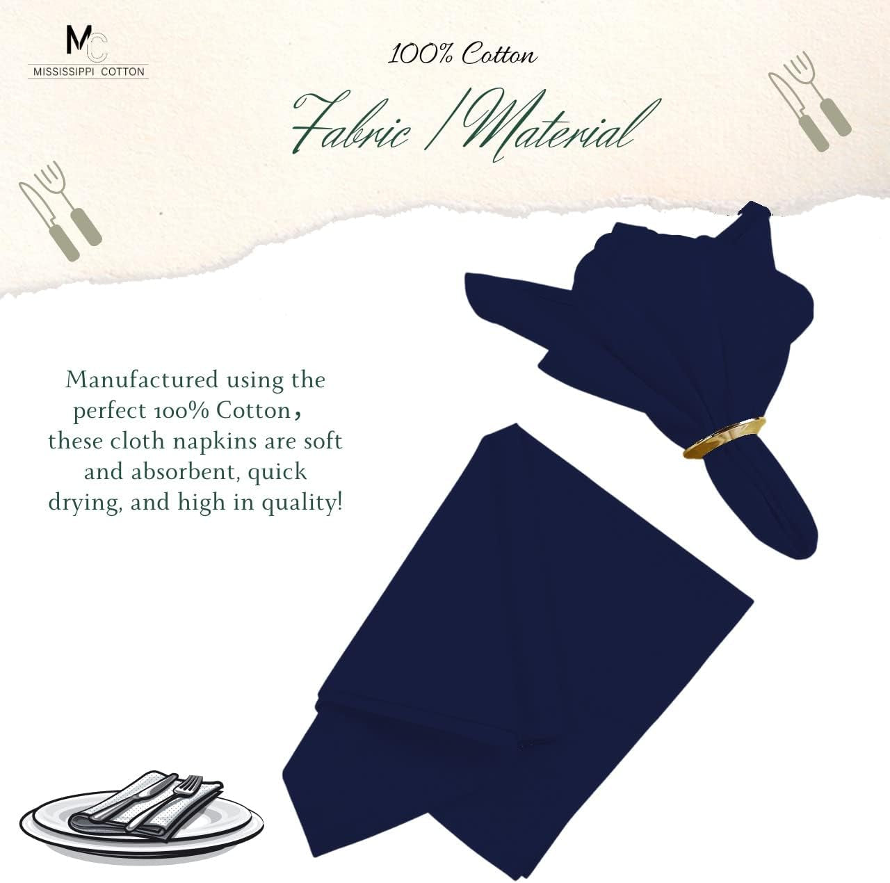 dinner-napkins-set-of-24-pieces-14-x-14-inch-table-linens-made-from-satin-cotton-fabric-napkins-for-kitchen-table-restaurant-holidays-navy-blue-solid