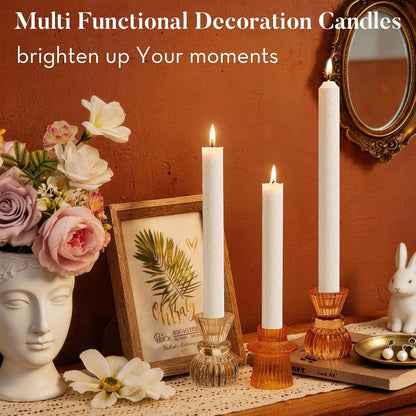 Palm Taper Candles 12Pack, 10 Inch Unscented Dripelss Candlesticks9