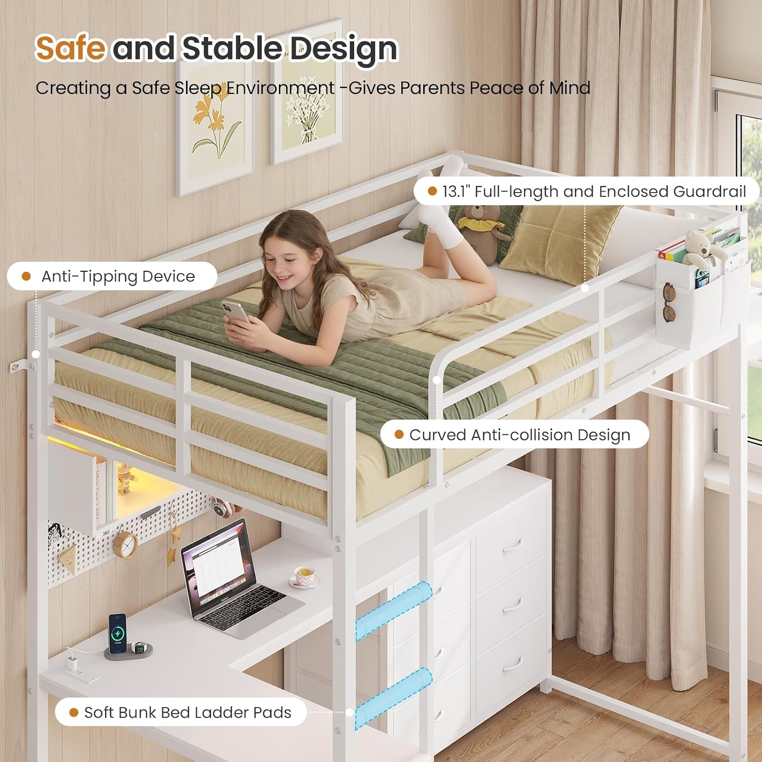 loft-bed-twin-size-with-l-shaped-desk-bookshelf-and-charging-station-metal-twin-loft-bed-with-6-storage-drawers-open-shelves-and-hutch-loft-twin-beds-with-led-lights-and-safety-guardrail-white