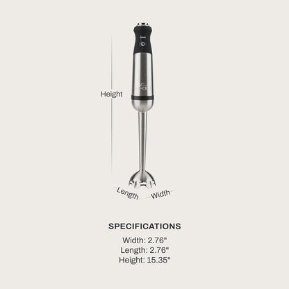All-Clad Electrics Stainless Steel Immersion Blender 2 Piece Turbo Function 600 Watts Detachable, Variable Speed Control, Hand Blander, 9-1/4-Inch2