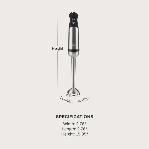 All-Clad Electrics Stainless Steel Immersion Blender 2 Piece Turbo Function 600 Watts Detachable, Variable Speed Control, Hand Blander, 9-1/4-Inch2