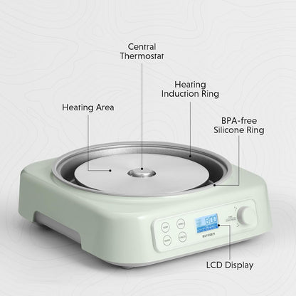 LP55 5-In-1 Slow Cooker, Compatible with Various Cookwares, Multi-Cooker with Two Temperature Settings, Auto Keep Warm for 2H, Cozy Greenish, Pot Not Included | Multi-Cooker with Two Temperature Settings, Auto Keep Warm for 2H, Cozy Greenish, No Pot Included5