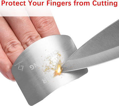 Finger Guards for Cutting, Stainless Steel Finger Guard for Cutting Food, Finger Protectors, Finger Protector, Avoid Hurting When Slicing and Dicing, 2 Pieces6