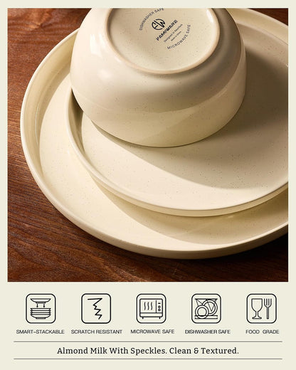 Milkyway 16-Piece Dinnerware Set with Pasta Bowls, Almond Milk3