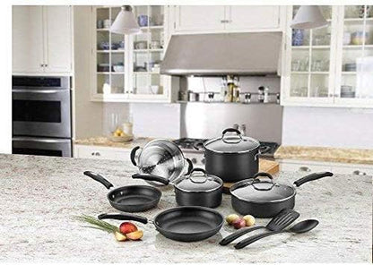 11-Piece Cookware Set, Black, Chef'S Classic Nonstick Hard Anodized, 66-115