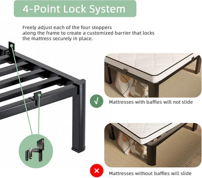 Full Bed Frame, 18 Inch Heavy Duty Steel Platform, Noise-Free7