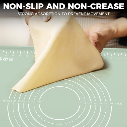 Silicone Baking Mat 28"X20", Extra Thick Dough Rolling Mat | with Measurements and Edge Heightening, Non-Stick Food Grade Pastry Mat for Pastry, Bread, Cookies, Pizza, Fondant, Pasta5
