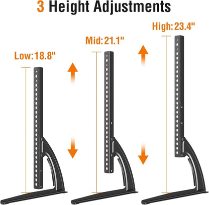 Universal Table Top TV Stand for Most 27-55 Inch Flat/Curved Tvs | TV Base Height Adjustable Legs Stand, Replacement TV Feet Holds up to 88Lbs, Max VESA 800X400Mm3