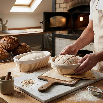 Premium Banneton Bread Proofing Basket Set - 2 Pack 10 Inch round Brotform with Liners, Sourdough Bread Baking Basket7
