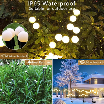 4 Pack Solar Garden Lights Outdoor, 24 LED Firefly Light, Solar Fairy Lights for outside Waterproof, 2 Modes, Fairy Lightss for Garden Pathway & Patio Decor4