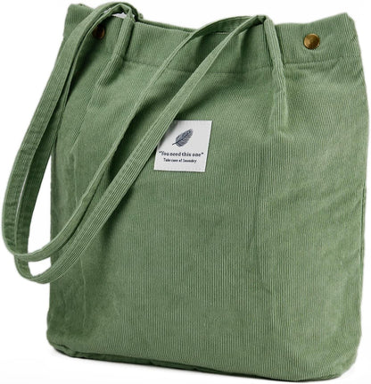 Corduroy Tote Bag Cute Tote Bags for Women Shoulder Bag with Inner Pocket for Work Beach Travel and Shopping Grocery1