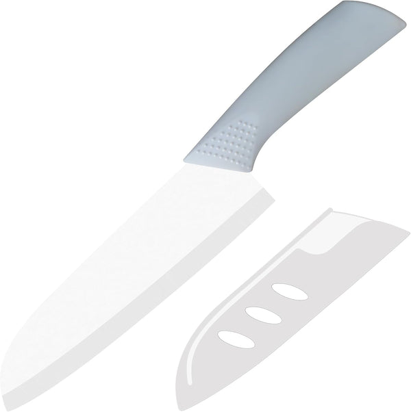 Ceramic Knife - 7 Inch Chef'S Santoku Knife - Sharp Ceramic Kitchen Knife with Sheath Cover1