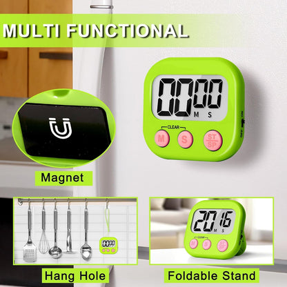 Classroom Timer for Kids Teachers 2 Pack Digital Timers Blue Green | Strong Magnetic, Large Screen, Big Button, Teacher Classroom Must Haves Kitchen Timers for Cooking Egg Exercise Study2