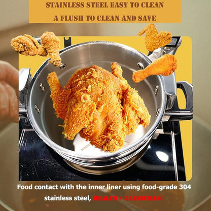 16L Electric Countertop Pressure Fryer 304 Stainless Commercial Electric Countertop Pressure Fryer Chicken Fish Pressure Fryer Machine with Large Oil Tank for Restaurant Snack Shop,6