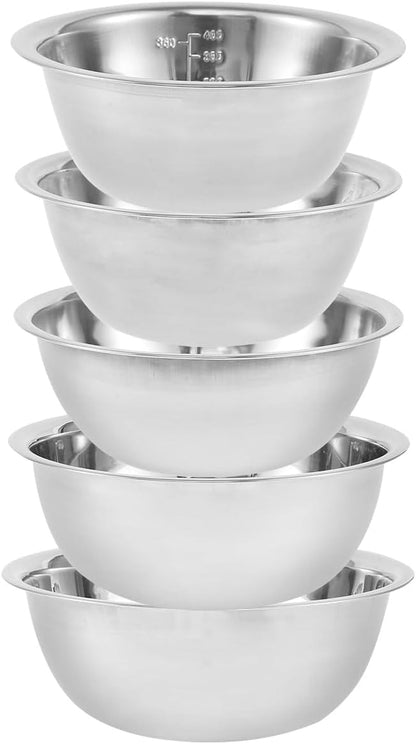 5 Pack Stainless Steel Nesting Mixing Bowls (Lids Not Included)8