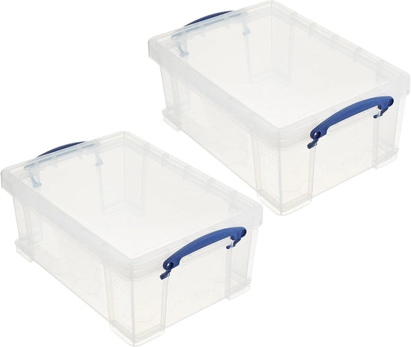 9L Stackable Plastic Storage Containers, Clear, 2-Pack1