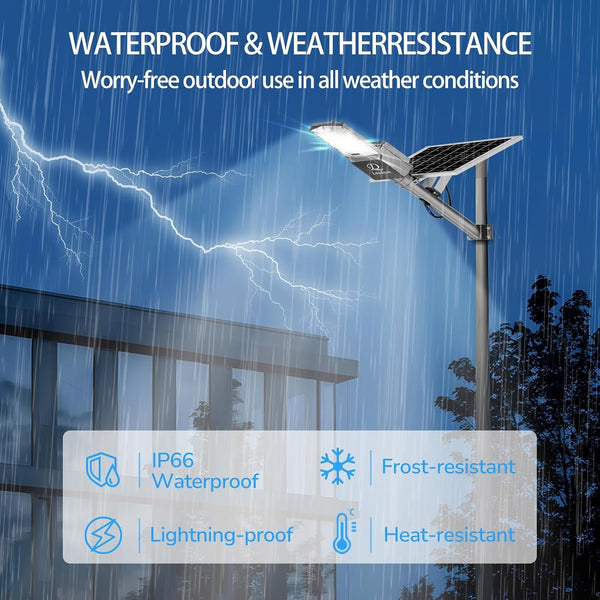 12000W Solar Street Lights Outdoor Waterproof, 450000LM Super Bright LED Beads Commercial Solar Flood Lights with Remote Control for Patio, Street, Court and Parkling Lot6