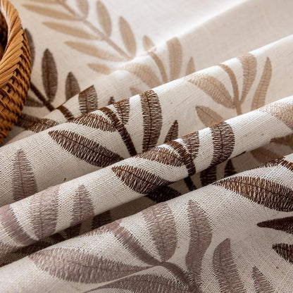 Linen Tablecloths for Rectangle Table, Heavy Duty Beige Embroidery Tablecloths, Burlap Farmhouse Tablecloth, Waterproof and Wrinkle Free Table Cover, 70''X 55''4