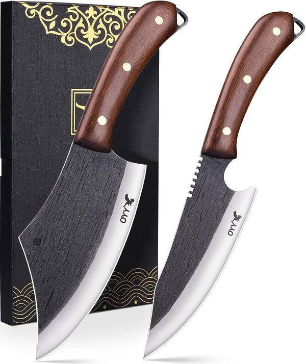 2PCS Kitchen Knife Set, Heavy Duty Meat Cleaver Chef Knife1