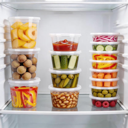 60 Sets Deli Containers with Lids Plastic Food Storage Containers9