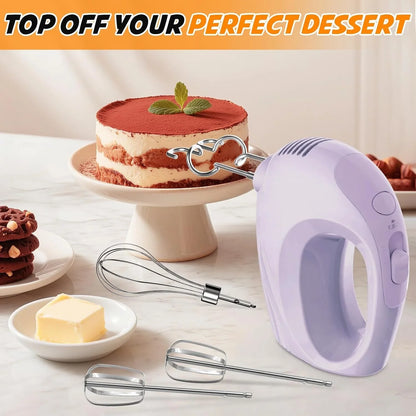 Handmixer Electric Handheld - 7 Speed Portable Kitchen Mixer Electric with 5 Stainless Steel Accessories Whisk, Food Beater for Whipping Mixing Cookies Cakes Home (CX6613-VT)2