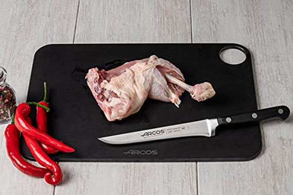 Boning Knife 6 Inch Nitrum Stainless Steel and 160 Mm Blade. Professional Butcher Knife to Slice Bones from Meat. Ergonomic Polypropylene Handle. Series Opera. Color Black.6