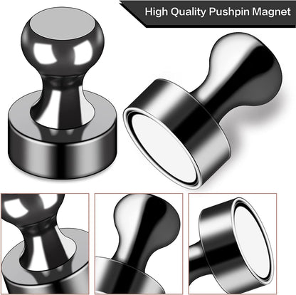 Fridge Magnets 12Pcs, Magnet for Refrigerator Whiteboard, Black | Small Strong Neodymium Metal Cute Push Pin for Classroom, Kitchen, Accessories Decorative, Office, Calendar5