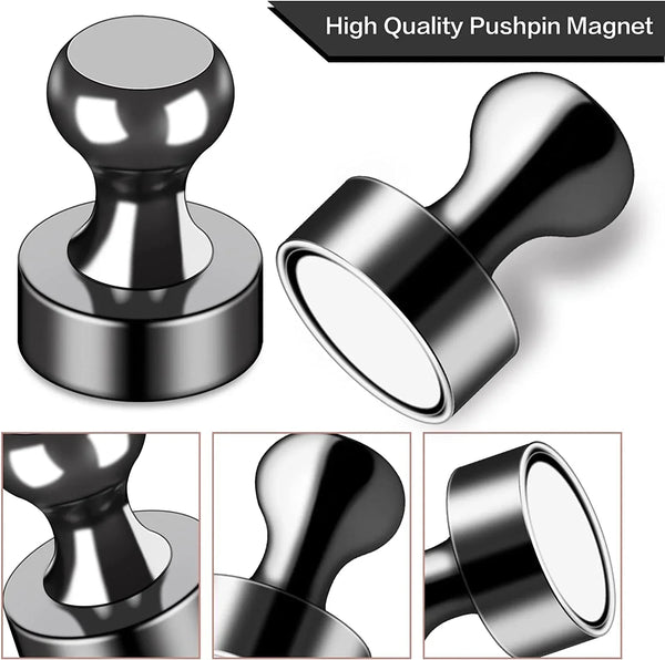Fridge Magnets 12Pcs, Magnet for Refrigerator Whiteboard, Black | Small Strong Neodymium Metal Cute Push Pin for Classroom, Kitchen, Accessories Decorative, Office, Calendar5