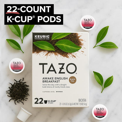 TAZO Awake English Breakfast Tea K-Cups, Bold Traditional Breakfast-Style Black Tea for Health and Wellness, 22 Pods2