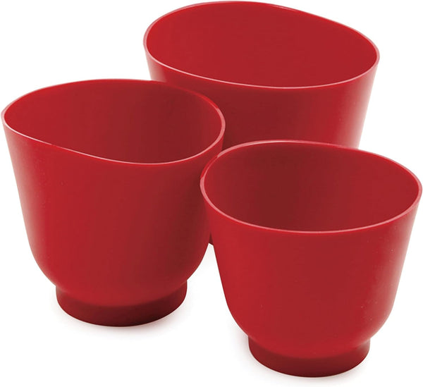 Norpro Silicone Bowl Set 3 Piece Red 1019R1