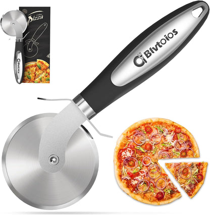 Premium Pizza Cutter, Multi-Purpose Stainless Steel Pizza Cutter Wheel with Non-Slip Soft Touch Handle, Perfect for Cutting Pizza, Dough and Pastry, Dishwasher Safe1