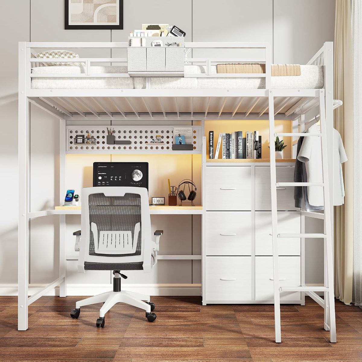 white-twin-loft-bed-with-desk-and-6-storage-drawers-metal-twin-size-loft-beds-with-charging-station-rgb-led-lights-and-pegboard-hanging-rod-for-kids-teenager-white