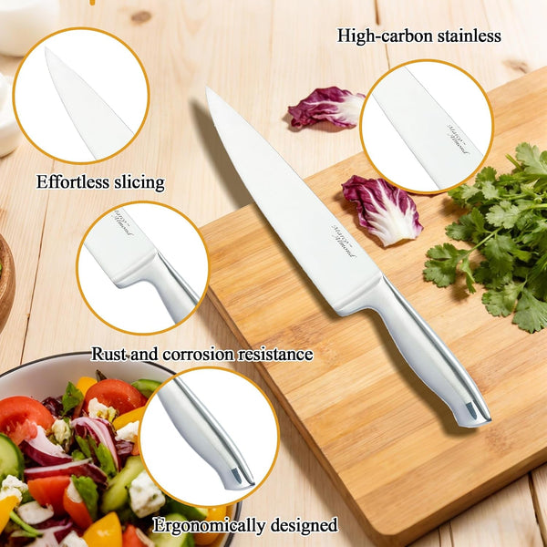 Knife Block Set Kitchen Knives Built-In Sharpener5