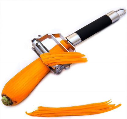PRO Zester & Grater and Dual Julienne & Vegetable Peeler - Non-Slip Comfortable Handle - Amazing Tools for Making Delicious Salads and Veggie Noodles - 2 Item Bundle2