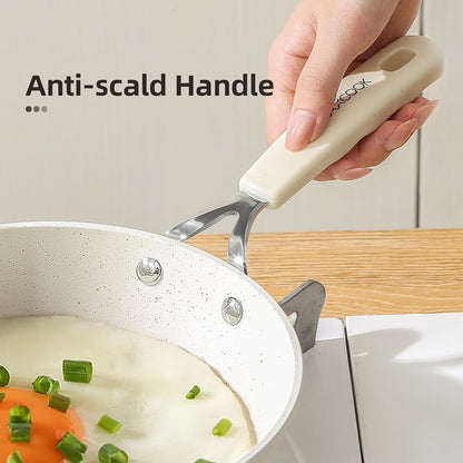 Mini Nonstick Egg Pan, 6.3 Inch Omelet Pan (16 Cm, White) | Small Single Serve Egg Nonstick Skillet, Medical Stone Coating Cookware with Heat-Resistant Handle8