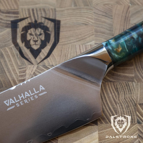 Chef Knife - 9.5 Inch - Valhalla Series - 9CR18MOV HC Steel Kitchen Knife - White Resin & Wood Handle - Razor Sharp Chef'S Knife - Kitchen Knife - Professional Cooking - W/Leather Sheath9