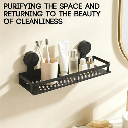 Suction Cup Shelf for Mirror,15.4 Inch No Drill Carbon Steel Rack4