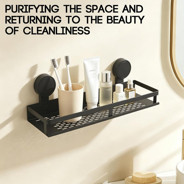 Suction Cup Shelf for Mirror,15.4 Inch No Drill Carbon Steel Rack4