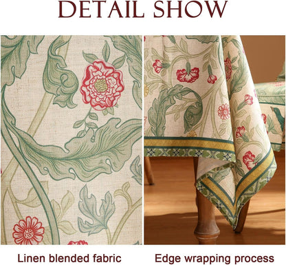 Vintage French Linen Tablecloth,Rectangular,71"X55"-Cecilia A4
