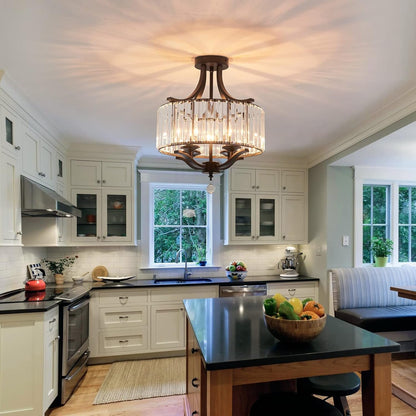4 Lights Black Modern Crystal Chandelier for Dining Room8