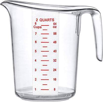 '- Melissa - 64-Ounce Plastic Measuring Pitcher (1-Pack), 8-Cup (2-Quart) Food-Grade Measuring Jug, Unbreakable, Stackable, Dishwasher-Safe, Great for Oil, Vinegar, Flour, and More2
