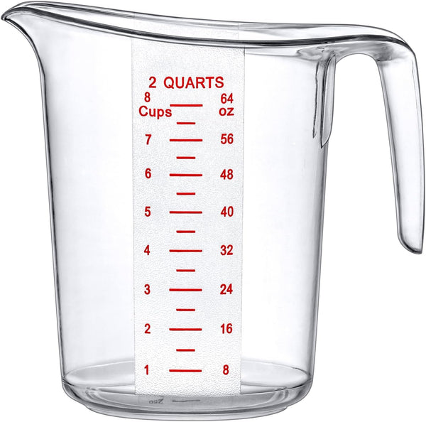 '- Melissa - 64-Ounce Plastic Measuring Pitcher (1-Pack), 8-Cup (2-Quart) Food-Grade Measuring Jug, Unbreakable, Stackable, Dishwasher-Safe, Great for Oil, Vinegar, Flour, and More2
