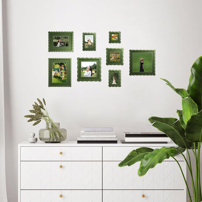 5X7 Wavy Picture Frame with 4X6 Mat, 5 X 7 Wood Frame, Real Glass5
