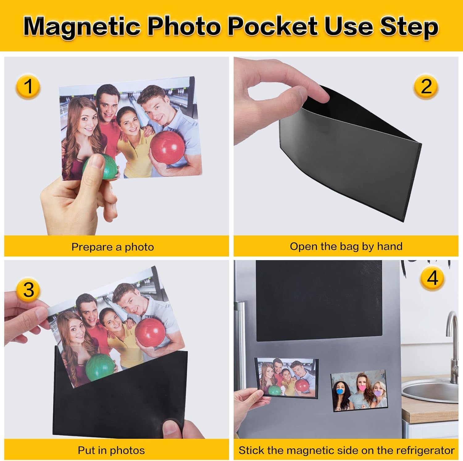 15-pack-magnetic-picture-frames-for-refrigerator-4x6-inch-black