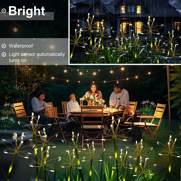 Solar Garden Lights Outdoor: 2-Pack DIY Yard Decor Warmwhite2