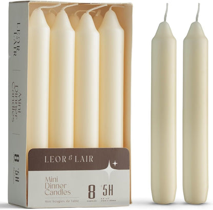 Ivory Candlesticks, Pack of 8, 6 Inch Taper Candles1