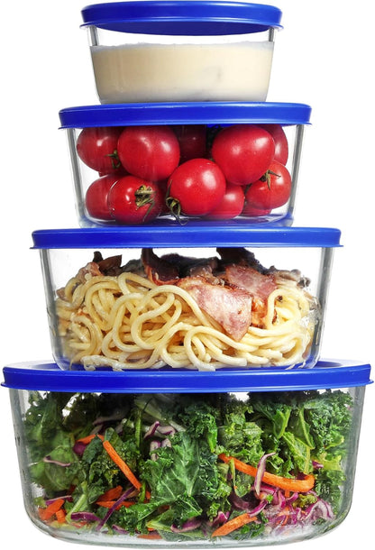 4 Pack Glass Bowls with Lids (1, 2, 4, 7 Cup)1